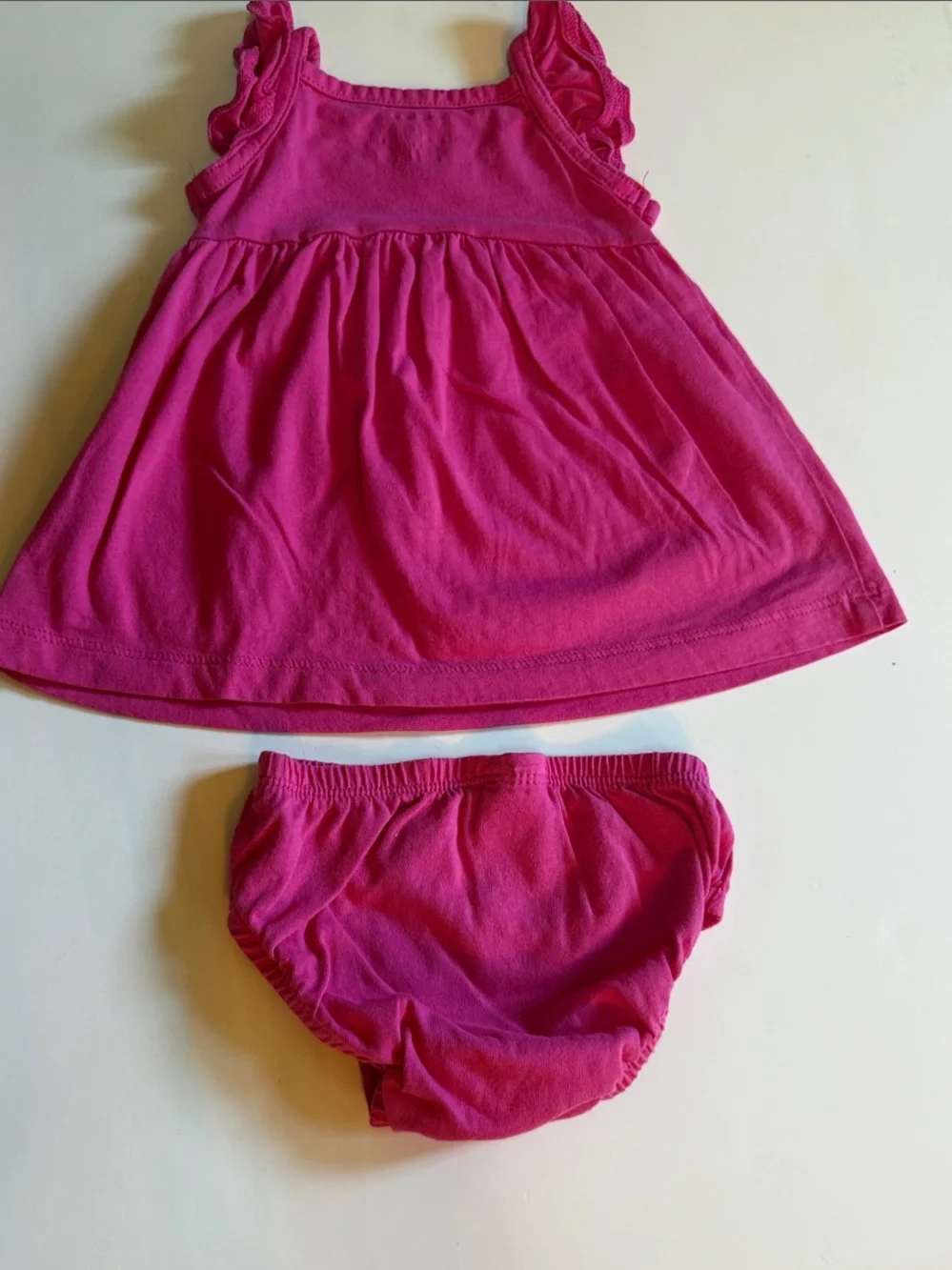 Carter's Hot Pink with Floral Embroidery Sun Dress with Matching Bloomers